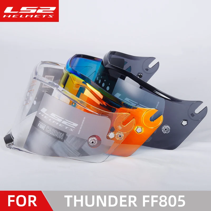 Visiera Per Casco Moto Originale Ls2 Thunder Ls2 Ff805 Visiera Extra Rossa Cromata Trasparente