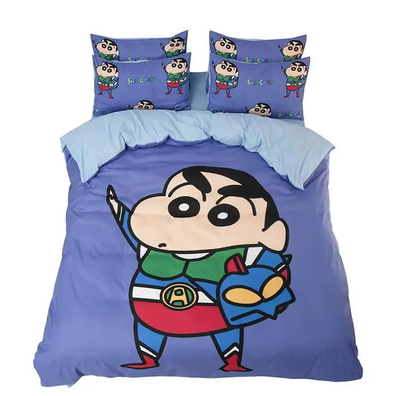 

Japanese Crayon Shin-chan bedding skin-friendly four-piece set student children's bed sheet quilt cover home textile three-piece