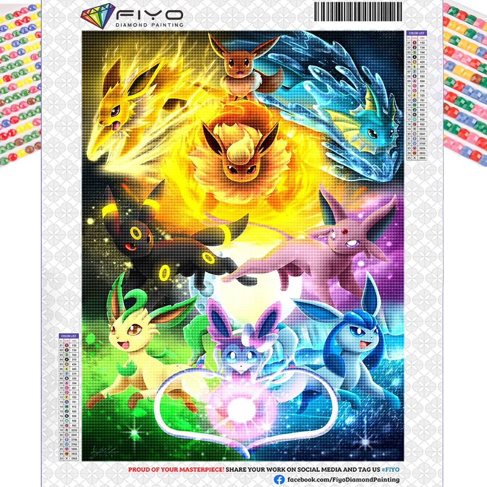 Pokemon AB Drills Diamond Painting Cartoon Art Mosaic 5D DIY Kits Full  Embroidery Rhinestones Cross Stitch Home Decor - AliExpress