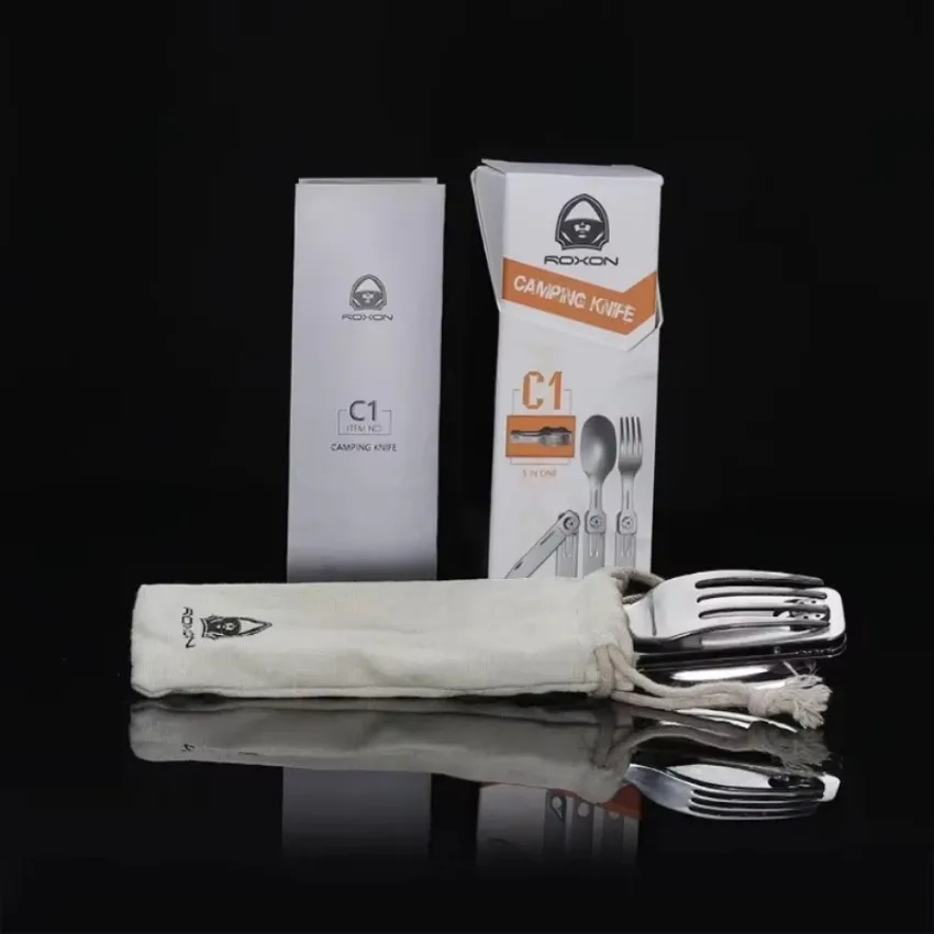 3-in-1 Knife and Fork Spoon Outdoor Tableware Set Stainless Steel Camping Field Portable Exquisite Multifunctional Equipment picnic cutlery set picnic tableware camping cutlery set stainless steel cutlery set cutlery set