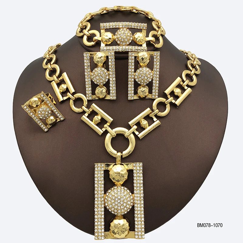 Ensemble de bijoux en plaqu or 18 carats pour femme collier design 