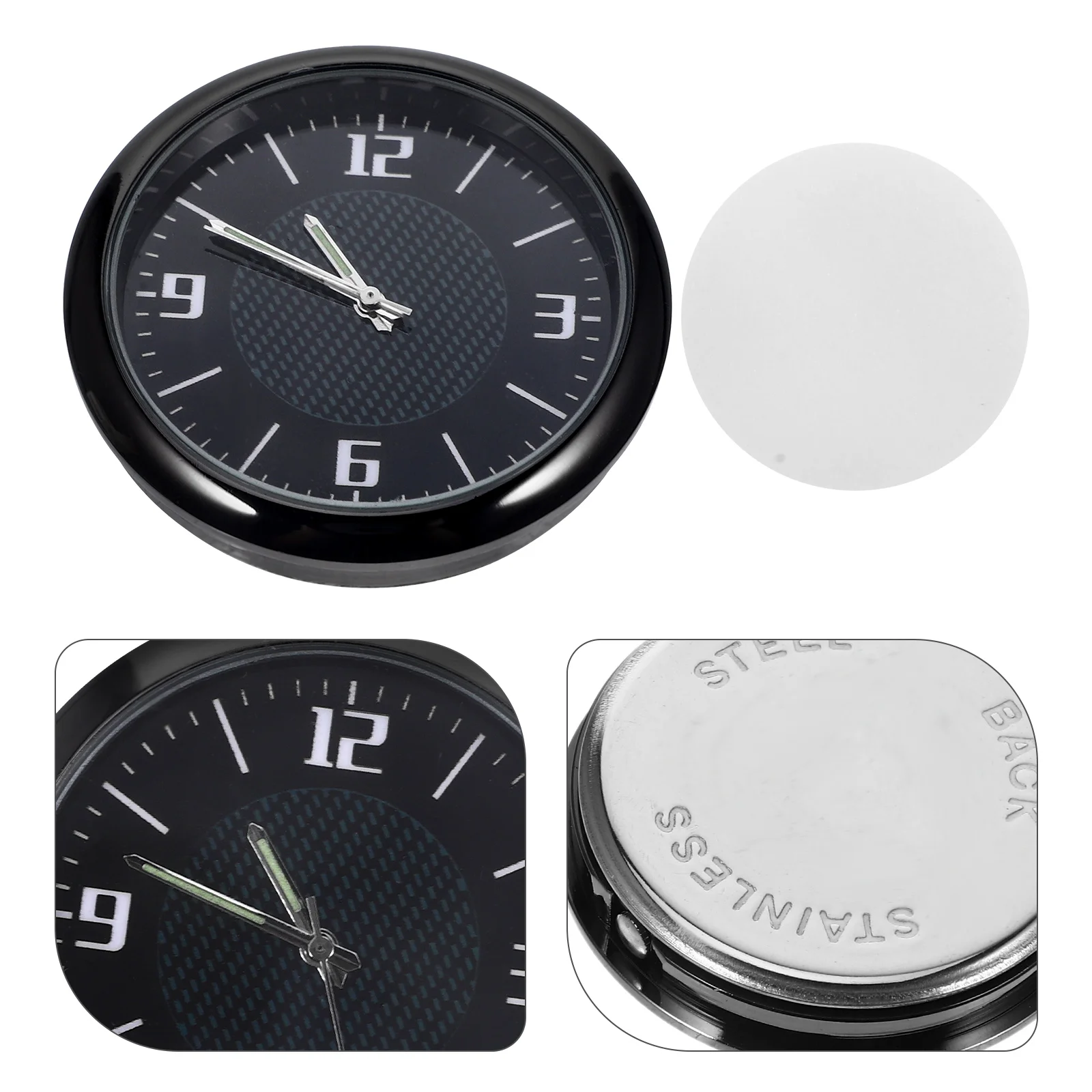 

2 Pcs Car Clock Luminous Quartz One-button Start for Dashboard Glass Vent Clocks