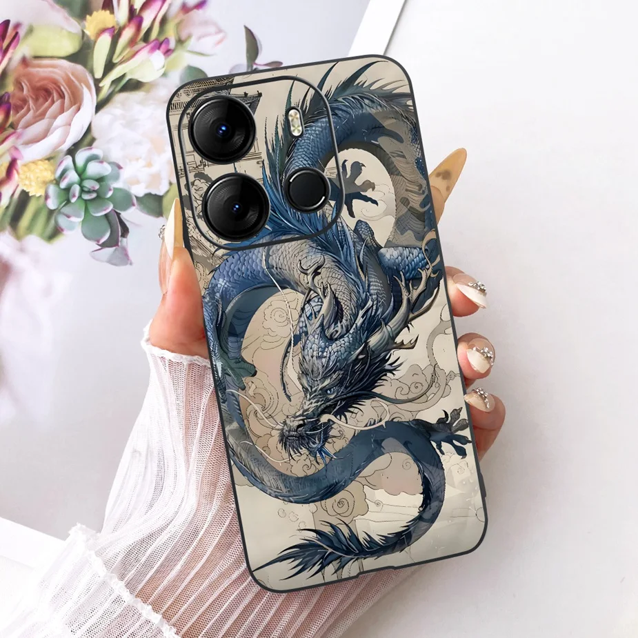Cool Dragon Painted Soft Silicone Phone Case - Enhanced Protection Back Cover Bags