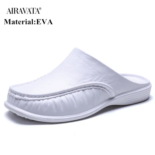 Sandals Men's Fashion Clogs Beach Shoes Breathable Flats Home Leisure Slippers Water Shoes white