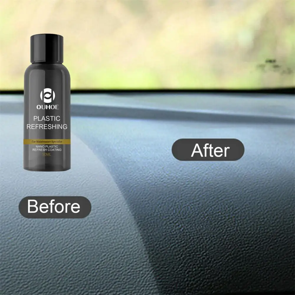 30/50ml Car Maintenance Specialist Nano Plastic Refresh Coating Sponge  Products Agent Refurbish Cleaning Cleaner Towel Restorer - Leather &  Upholstery Cleaner - AliExpress