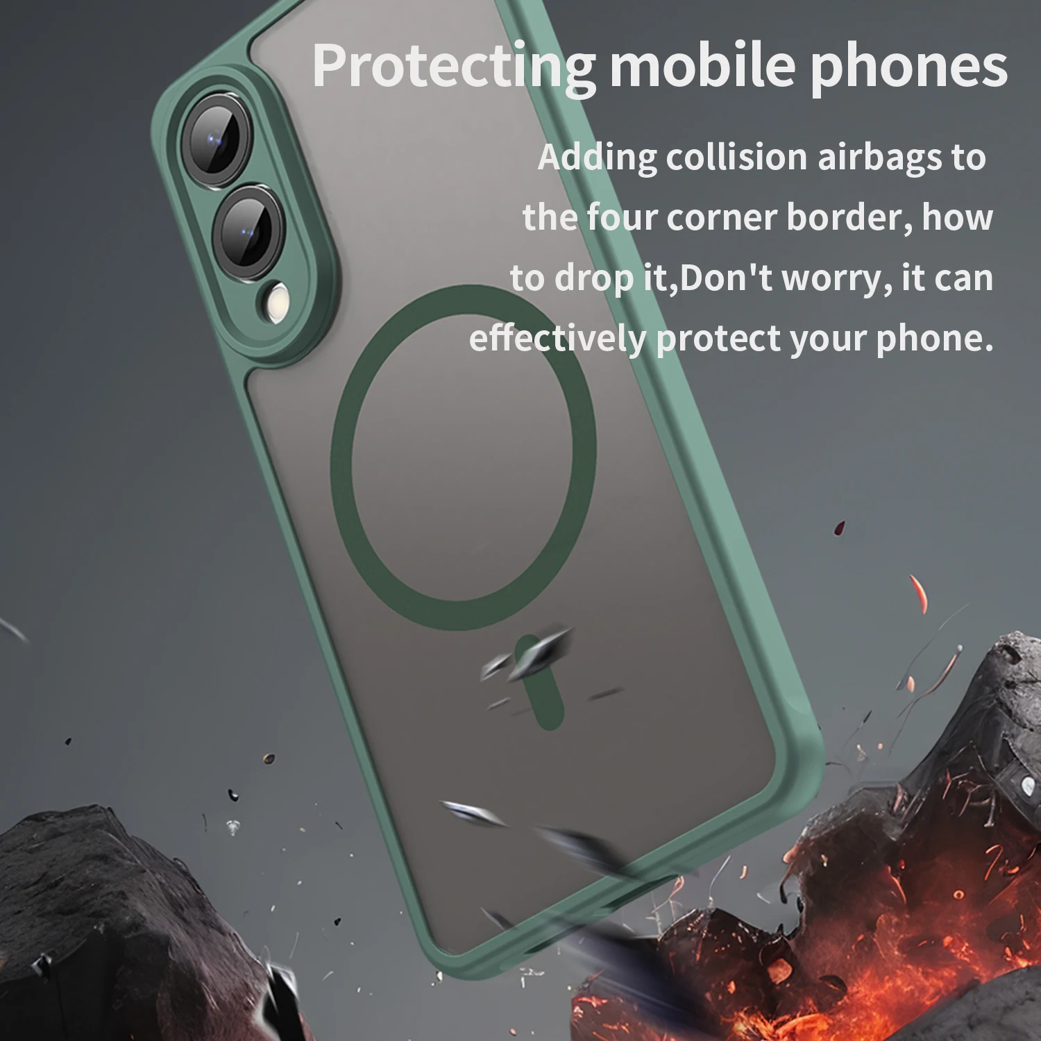 Magsafe Magnetic Luxury Armor Shockproof Matte Translucent Case Cover