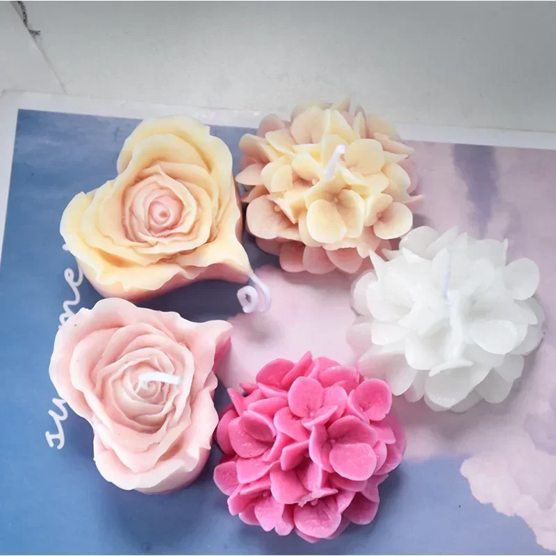 Petali impilati cuore rosa stampo per sapone in Silicone bellissimo fiore fatto a mano candela amante regalo torta nuziale san valentino data Decor  15