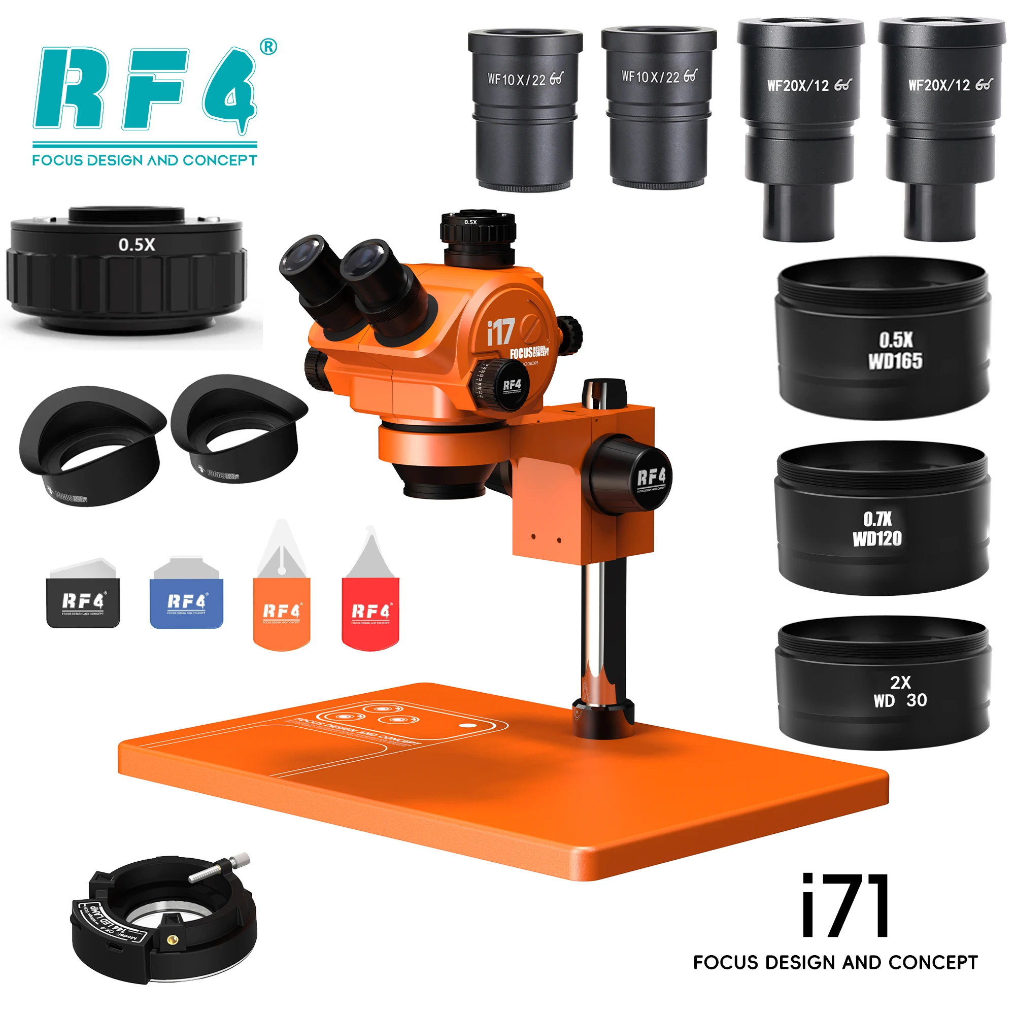 새로운 RF4 i17 오렌지 비전 현미경 7X?50X 연속 줌 기능으로 매우 선명한..