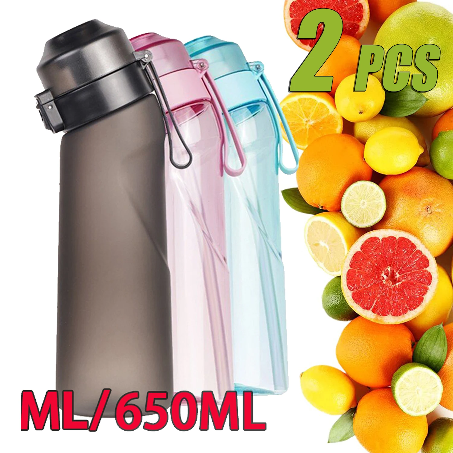 2023 New Fruit Fragrance Water Bottle | Scent Water Cup | Flavor Pods for Water Bottle | Sports Water Cup Suitable for Outdoor Sports, Orange