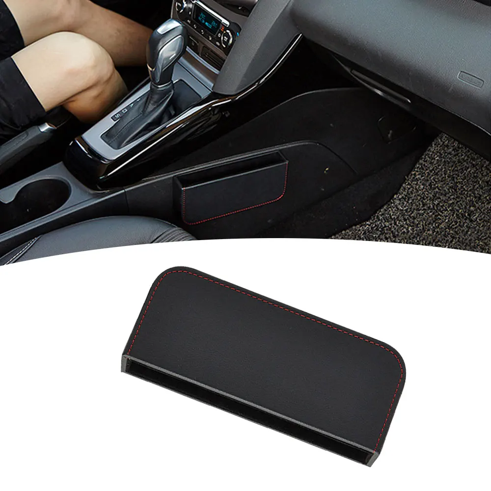 

1x Car Seat Gap Multifunctional Storage Box Driver Side Seat Gap Organizer Phone Holder Box Black Car Interior Decor Accessories