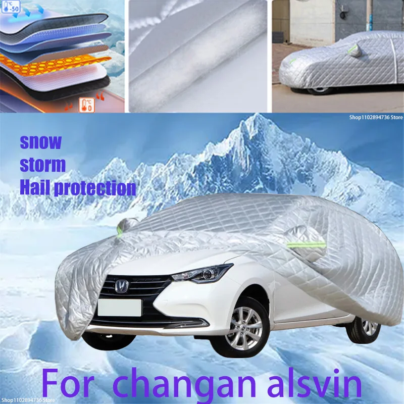 

For changan alsvin Outdoor Cotton Thickened Awning For Car Anti Hail Protection Snow Covers Sunshade Waterproof Dustproof