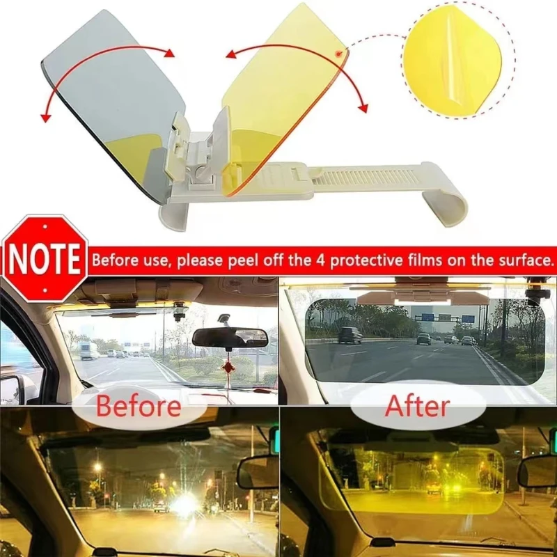 2 In 1 Auto Sonnenblende Anti-uv Glare High-definition Tag und Nacht Vision  Fahren Spiegel Anti-hohe Strahl Polarisierte Brille - AliExpress