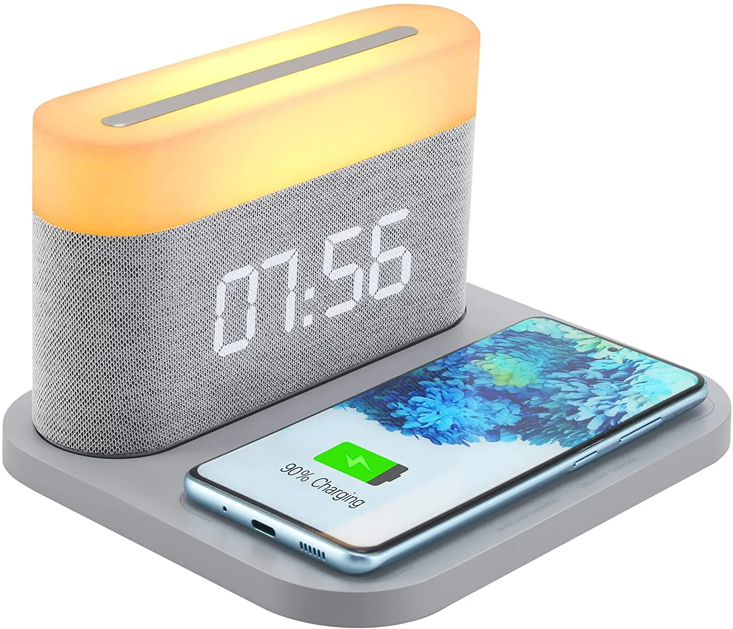 15W Fast Wireless Charging Touch Digital Alarm Clock Night Light