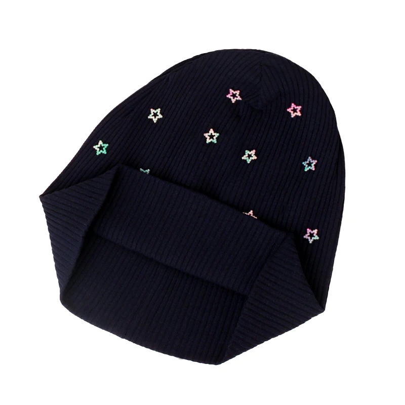Geebro Women Multicolor Ribbed Pearl Star skullies Beanie Casual knitted Soft Design Solid Bow Heart Bonnets Ladies Slouchy Hat 4