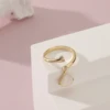 Original Smart Women's Fashion Ring Fan Shape Shell Zircon Open Ring Party Jewelry Accessory Gift For Women 5