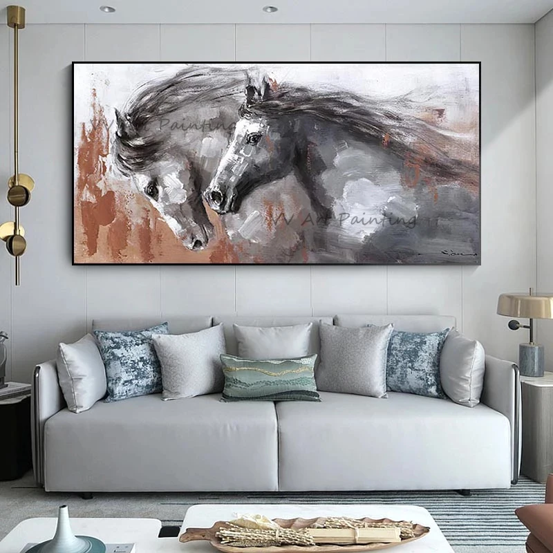 

The Nature Painting Arts Hand-painted Abstract Horse Oil Painting Animal Art Canvas Wall Artwork Living Room Decor Mural Picture