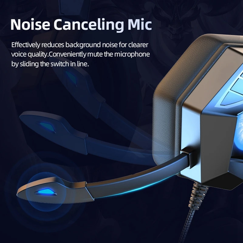 ABGZ-Wired Gaming Headset With Microphone For PS4 PS5 Switch PC Computer Laptop Headphone