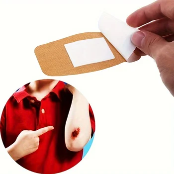 50pcs Extra-Large Waterproof & Breathable Bandages for Emergency Wound Care PE Material, Ideal for Sports Injuries & Outdoor Use 4
