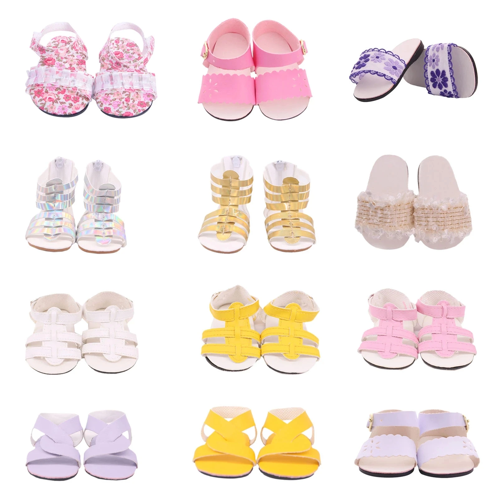 7CM Doll Shoes Sandals Boots For 18 Inch American&43 Cm Baby New Born Doll Accessories Our Generation Toys For Girls claladoudou 11 5 15 5cm brand baby girls first sandals toddler girls hollow flower strap summer walker shoes infant soft flats