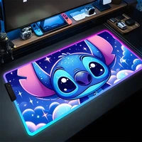 RGB Stitch Luminous Mouse Pad PC Kawaii Anime Colorful Mousepad XXL Gamer Cabinet Keyboard Rug Laptop Gaming Extended Desk Mat - Image 5