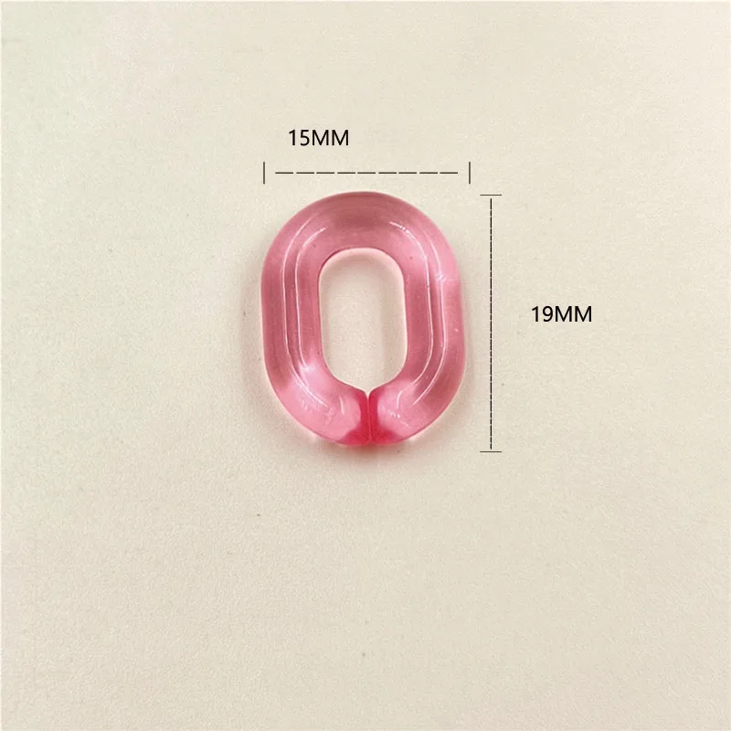 500g/pack About 720pcs Multicolor Acrylic 15*19mm DIY Chain Beads Jewelry Accessories For Bag Phone Chain Making Wholesale