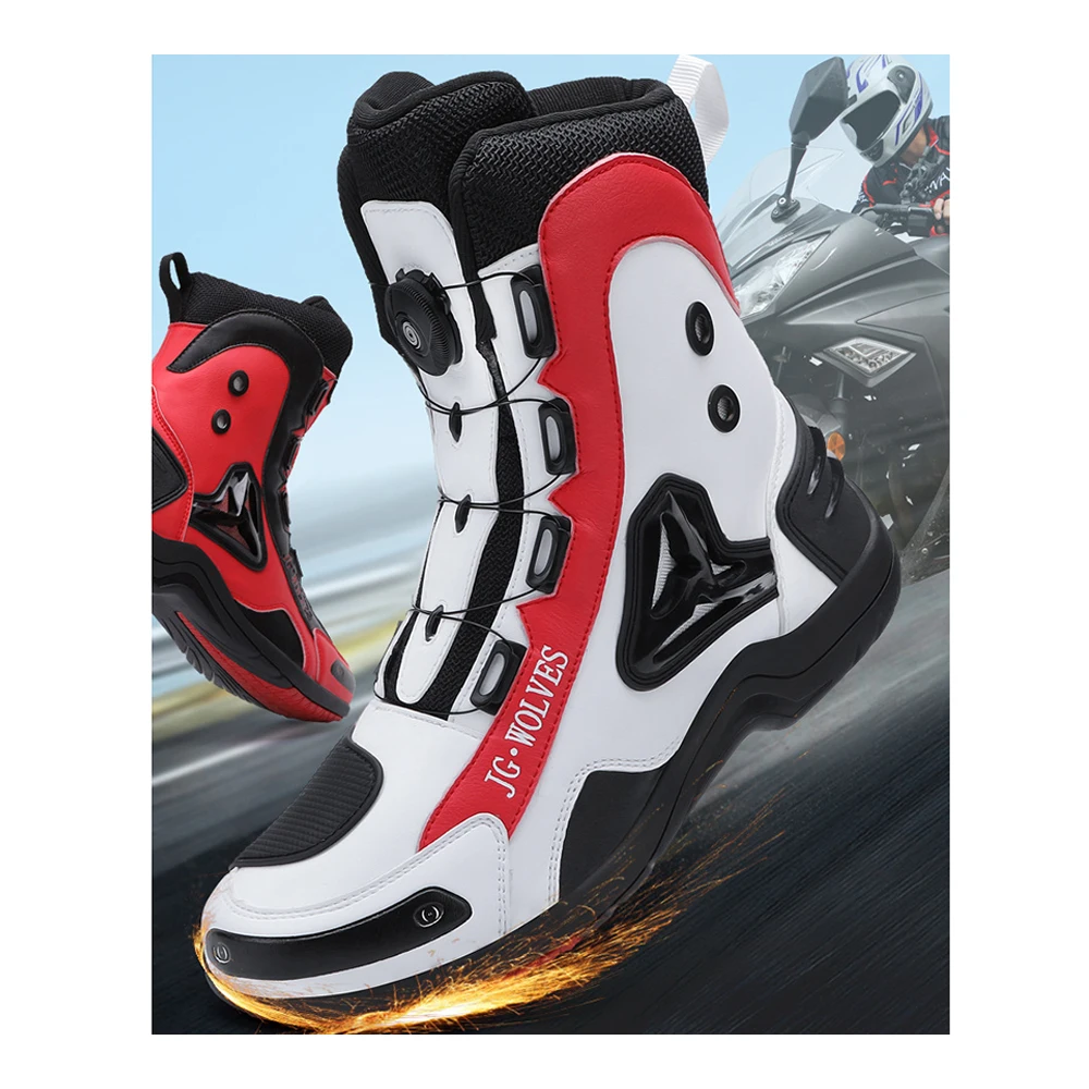 Motorcycle Shoes Man Studded Motorcycle Boots Waterproof Wear-Resistant Motocross Anti-Fall Equipment