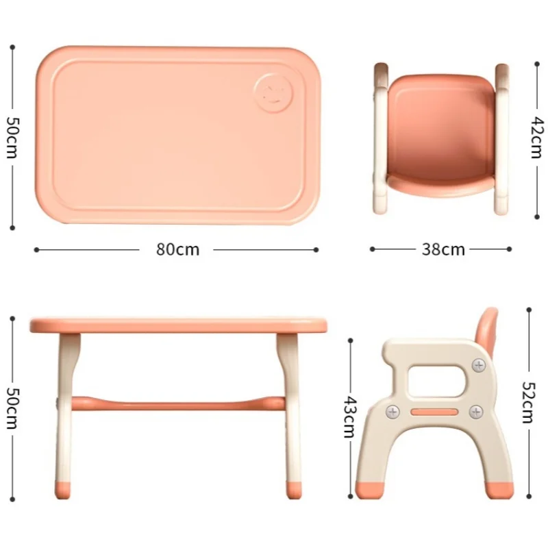 Children's Desk and Chair Plastic Minimalist Writing Desk and Chair Set Children's Homework Assemble Kid Table