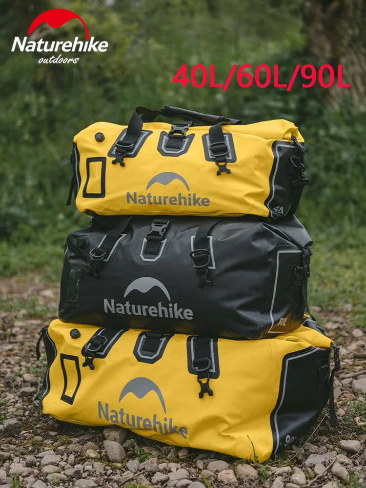 Naturehike 40L/60L/90L River Trekking Bag Outdoor 500D PVC Net Clamping Cloth Waterproof Sport Storage Bag Beach Bag Travel Bag