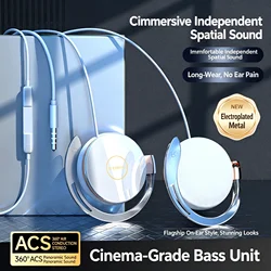 Premium Wired Hanging Ear Headphones with Hi - Fi Sound and Soft Ear Pads (White 3.5mm)