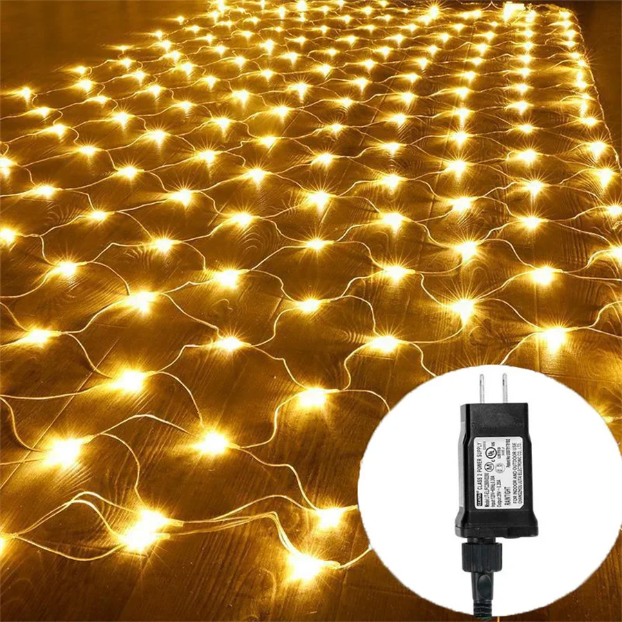 thumbnail image 1 of Guirnalda de luces LED de malla grande para exteriores, 672 luces LED de 24 V CC, 6 x 4 m, 8 modos, para decoración de arbustos y arbustos, 1 of 5