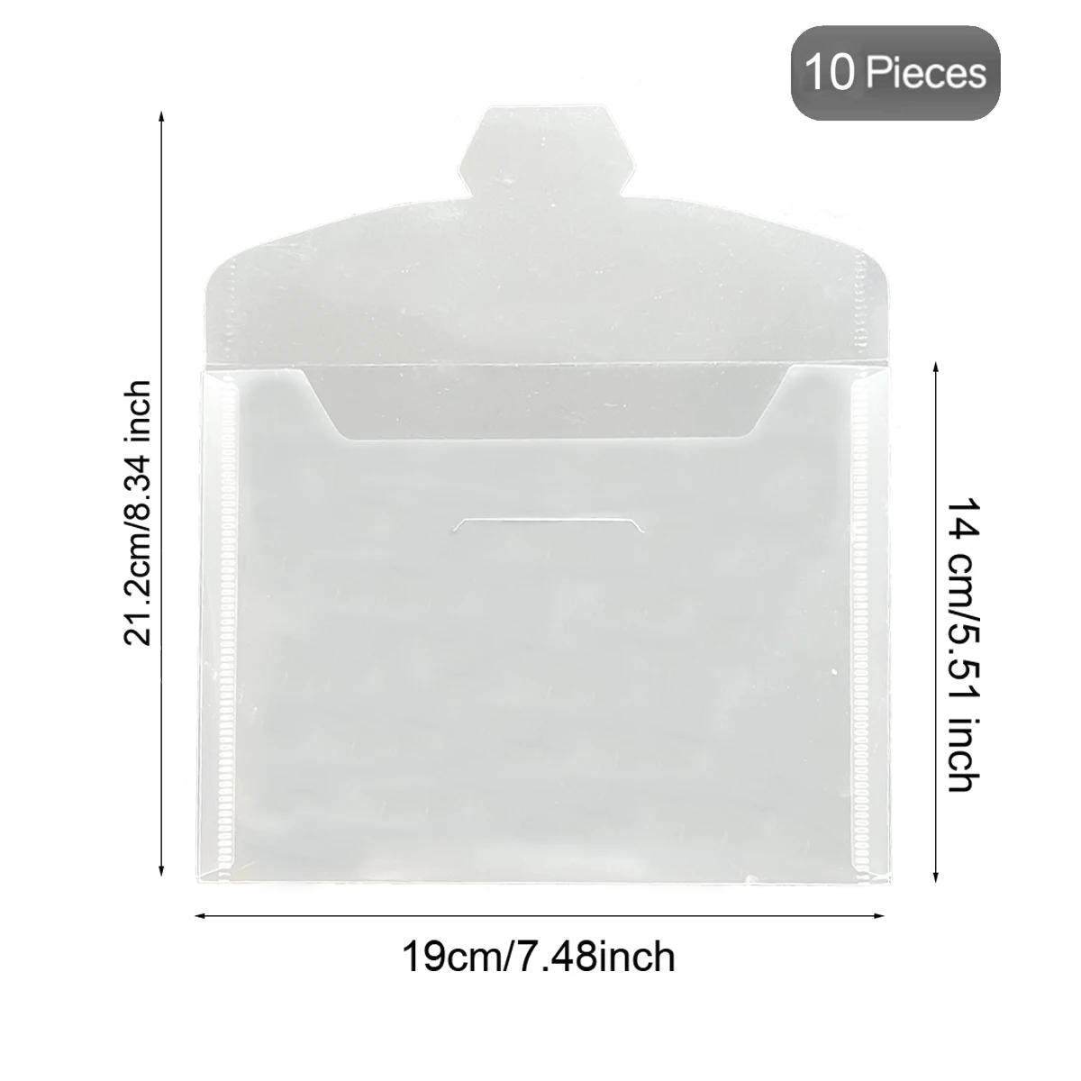 10pcs/set   Sheets Plastic Folder Bags For Storaging Cutting Dies Stamps Organizer Holders 7.5x5.5inch Transparent Bags