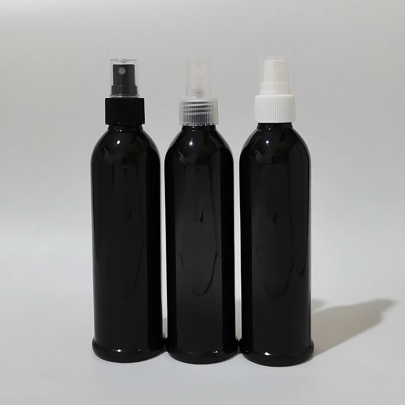 

30pcs 250ml Empty Black Plastic Bottle With Mist Spray Perfume Sprayer Container Sample Pocket Bottles Water Cosmetic packaging