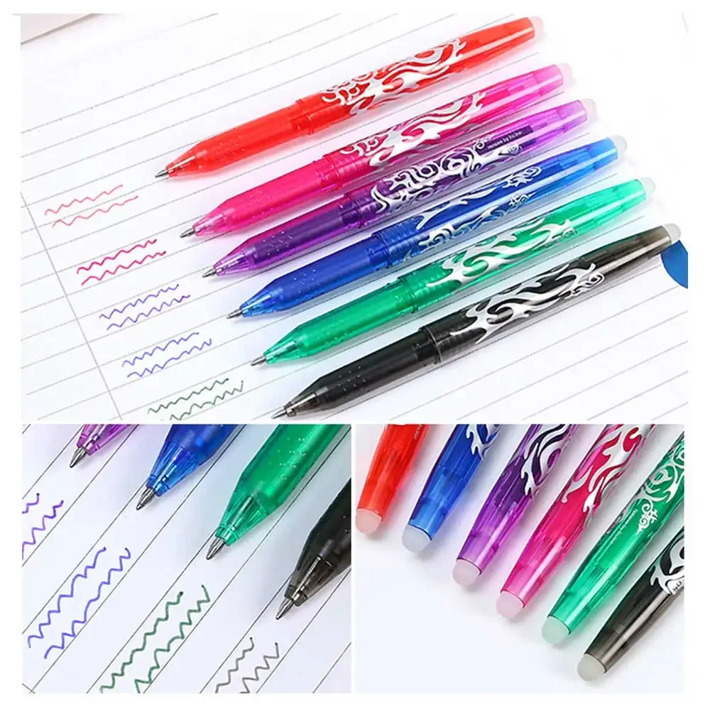 0.5mm Multi-color Erasable Gel Pen Magical signature Writing Neutral Pen Creative Drawing Supplies Student Stationery 1PCS Erasable pen refills gel pen
