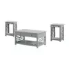Coventry 36" Coffee Table with Drawer and Two End Tables with Tray Set of 3 Fresh and clean Gray 1
