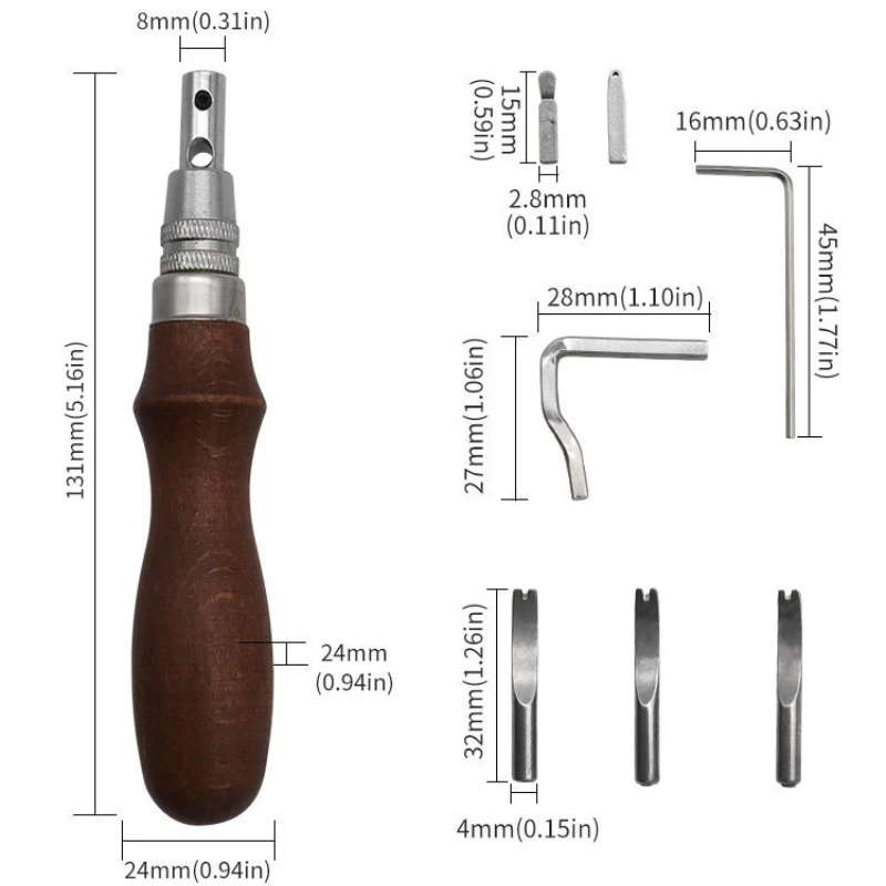 7 In 1 Adjustable Leathercraft Groover for DIY Handmade Leather Processing Slotting Stitching Tool Multi-purpose Hand Tools leather craft tool kit,leather craft tool,leather craft tools,leather tools
