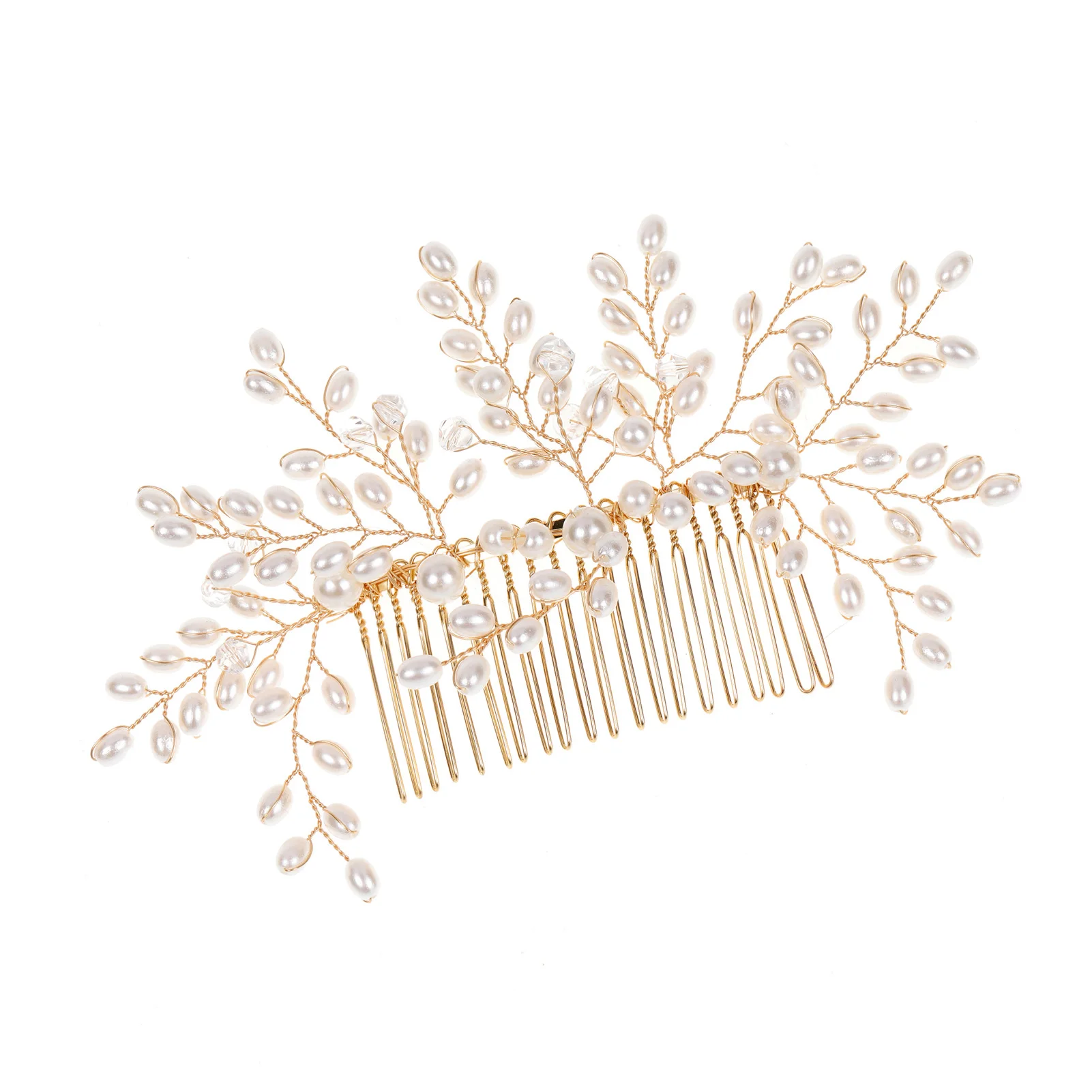 Pearl Crystal Wedding Hair Combs Hair Accessories for Bridal Flower Headwear Women Bride Hairpins Braiding Flower Clip