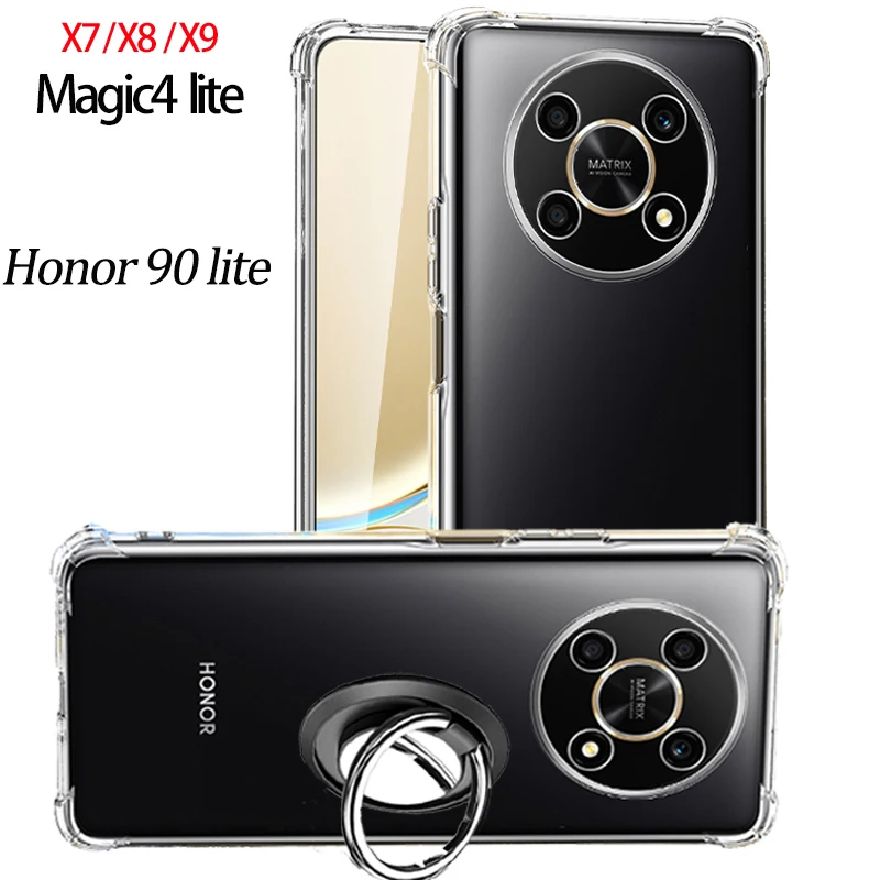 honor 90 lite Fitted Case for Honor Magic 4 lite Ring Cover honor magic4  cover clear x8 x9 honor 90lite funda magic 4 pro