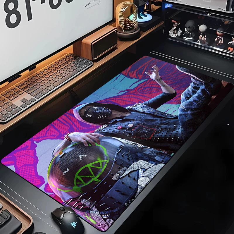 

Xxl W-Watch Dogs Mouse Pad For Office Rug Gamer Room Accessories Mousepad Desk Anime Mause Rubber Pc Complete Carpet Mat 900x400