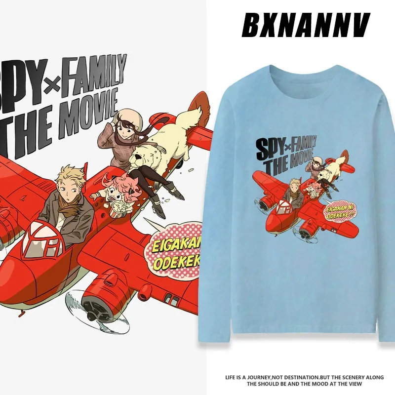 

Anime Spy, Family, Co Branded Long Sleeved T-shirt, Men's Ins Trendy Brand, Versatile Ania Peripheral Cartoon Printed Clothes