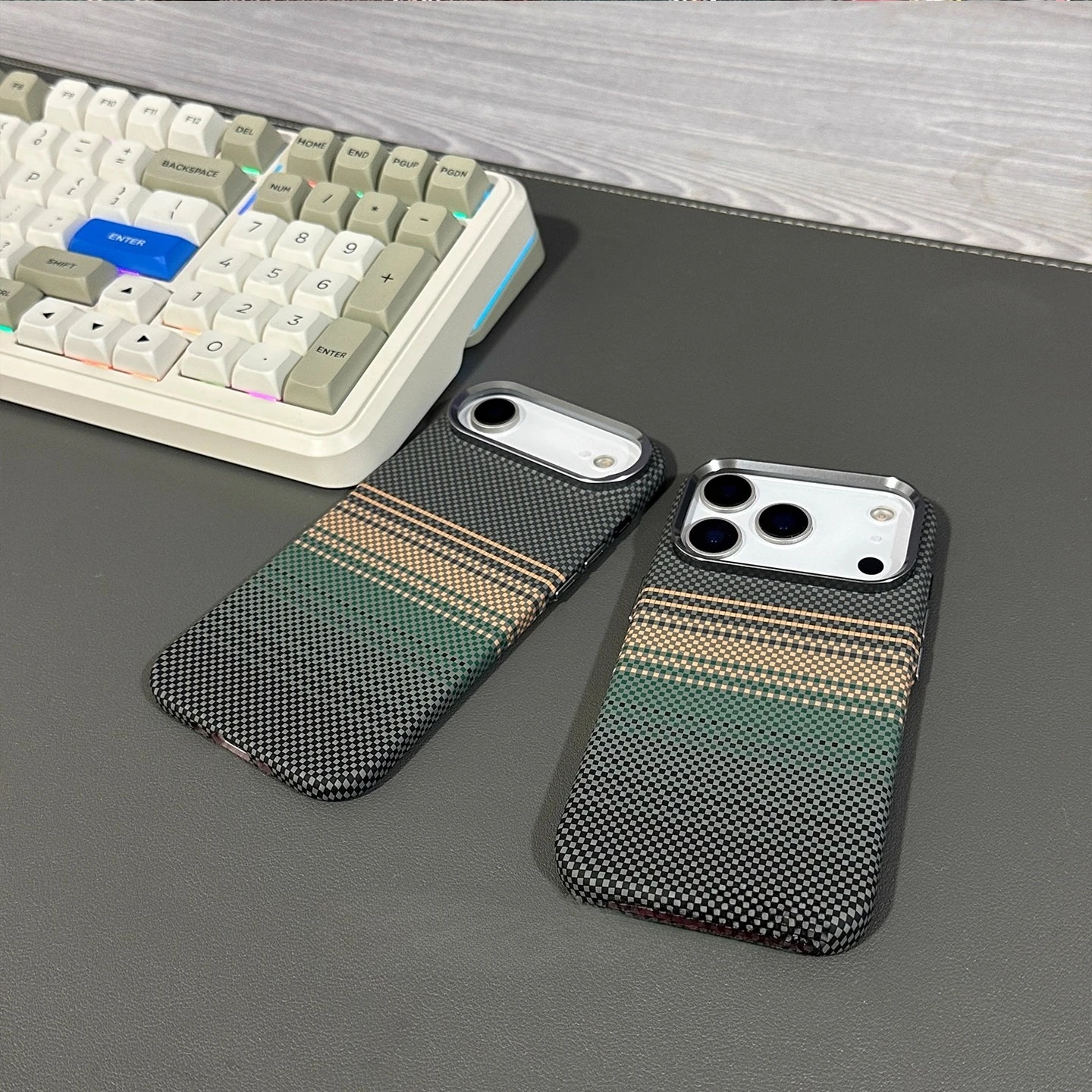 Korean Style Magnetic Carbon Fiber Texture Phone Case with Camera Lens Protection