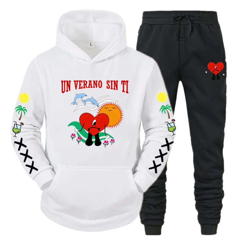 Bad Bunny Un Verano Sin Ti Graphics Print Felpa Con Cappuccio Suit Uomo Donna Felpe Oversize Pullover Unisex Streetwear Cappotti Con Cappuccio