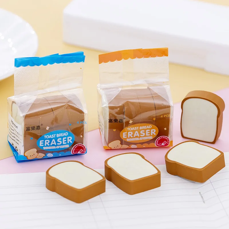 Gum Kawaii Schoolbenodigdheden Leuke Creatieve Briefpapier Simulatie Toast Brood Vorm Gum Kleuterschool Student Briefpapier