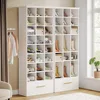 9-Tier Shoe Storage Cabinet, 71-Inch Tall Wooden Shoes Rack, Storage Cabinet with 24 Cubbies and Drawer for Closet, Shoe Rack 3