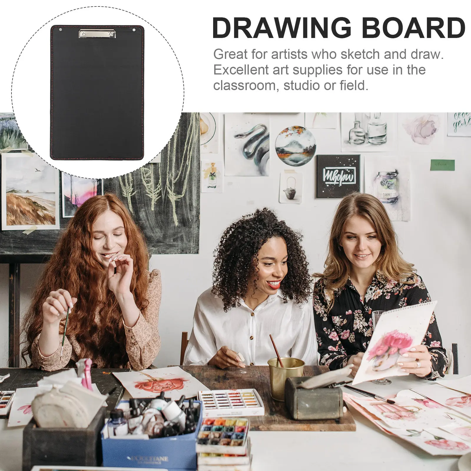 방수 스케치 보드 휴대용 드로잉 클립보드 견고한 클립 야외 스케치 그림 용품에 적합
