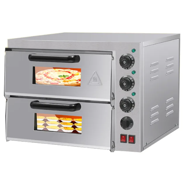 Pizza Oven Commercial Electric Double Layers Two Plates Large Capacity Independent Temperature Control Kitchen Equipments