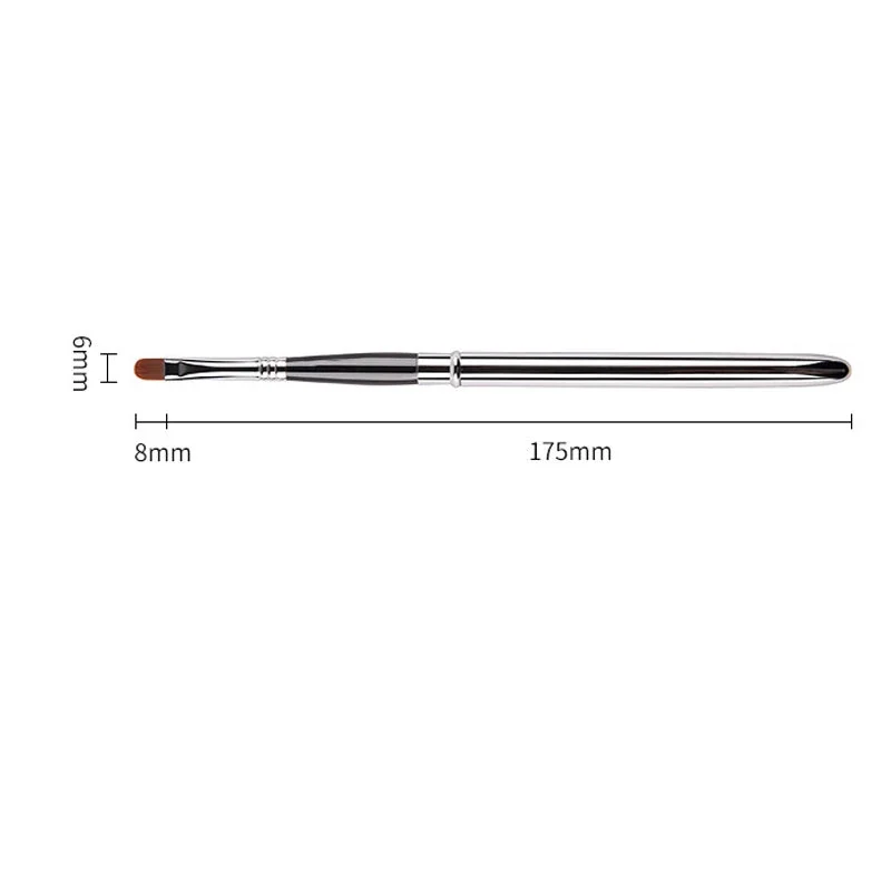 Lips makeup brush pen metal handle cosmetic lipgloss lipstick brush protect cap