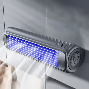 Ventilatore per aria condizionata a parete Silenzioso ricaricabile Comodo ventilatore elettrico di raffreddamento Cucina di casa Bagno Nessuna ventola di perforazione 1