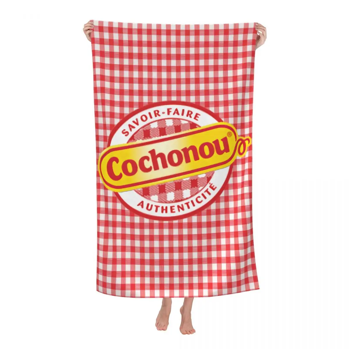 

Custom Cochonou Saucisson Sausage Beach Bath Towel Microfiber Shower Sports Yoga Towels