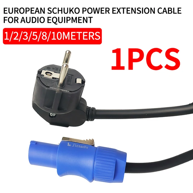 European Schuko Power Extension Cable, 3x1.5mm² for Stage Lighting, LED Beam Lights & Audio Equipment 1