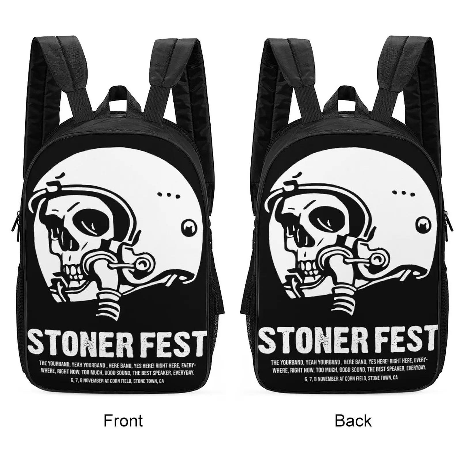Gothic Punk Skull Backpack 2023 New Large Bags 2 Handles Adjustable Travel Backpag Male Bag Breathable Shoulder Straps